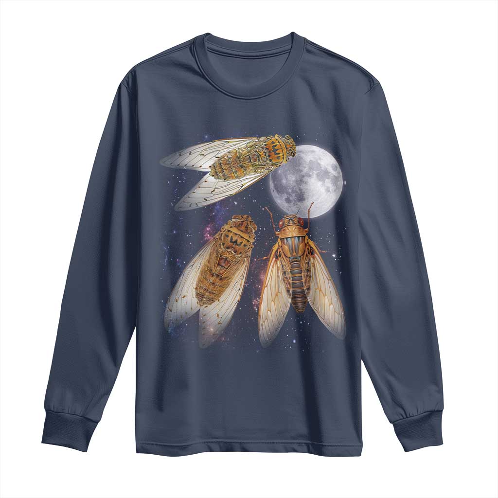 Funny 3 Cicadas Concert Fest Moon Cicada Reunion Long Sleeve Shirt