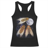 Funny 3 Cicadas Concert Fest Moon Cicada Reunion Racerback Tank Top