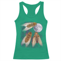 Funny 3 Cicadas Concert Fest Moon Cicada Reunion Racerback Tank Top