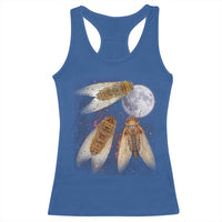 Funny 3 Cicadas Concert Fest Moon Cicada Reunion Racerback Tank Top