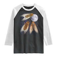 Funny 3 Cicadas Concert Fest Moon Cicada Reunion Raglan Shirt