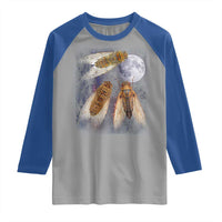 Funny 3 Cicadas Concert Fest Moon Cicada Reunion Raglan Shirt