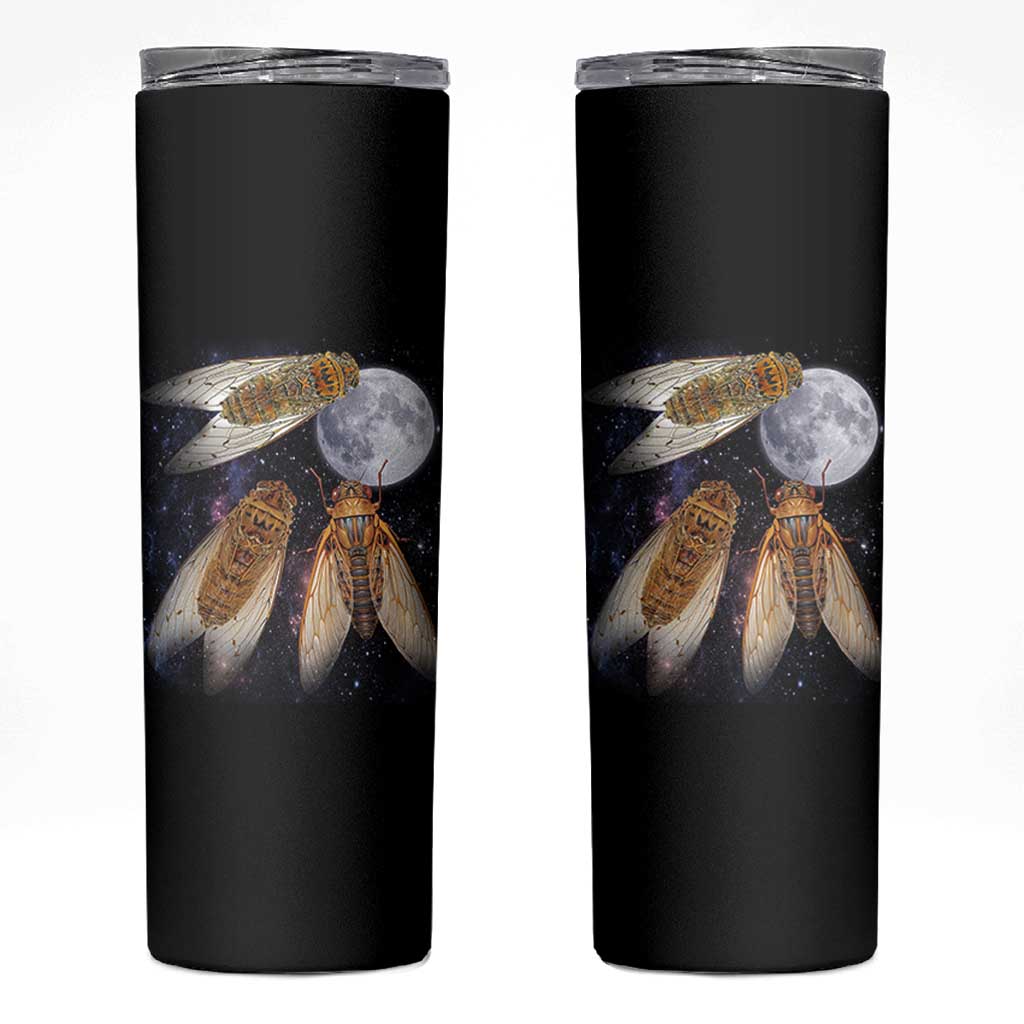 Funny 3 Cicadas Concert Fest Moon Cicada Reunion Skinny Tumbler
