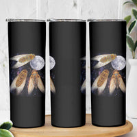 Funny 3 Cicadas Concert Fest Moon Cicada Reunion Skinny Tumbler