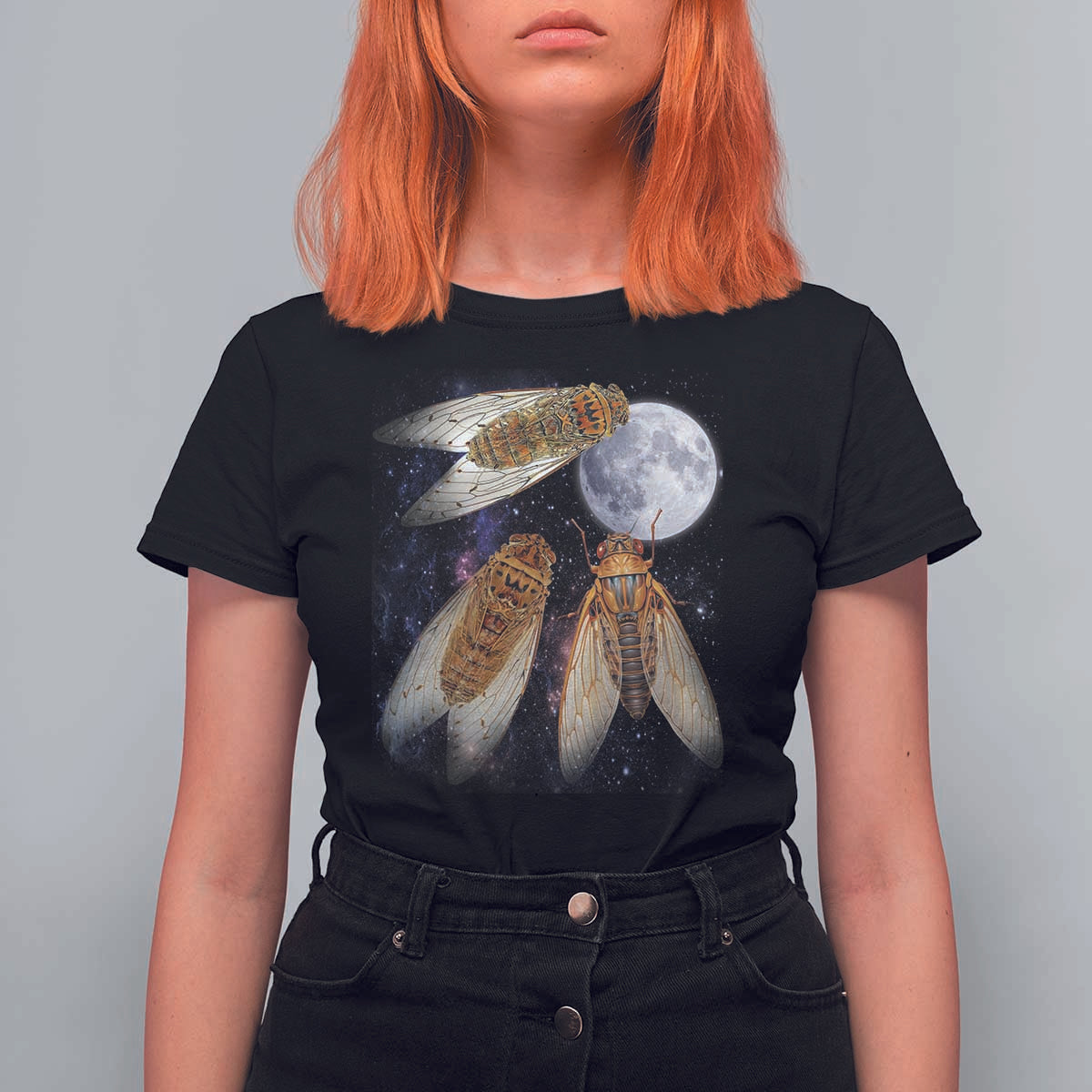 Funny 3 Cicadas Concert Fest Moon Cicada Reunion T Shirt For Women