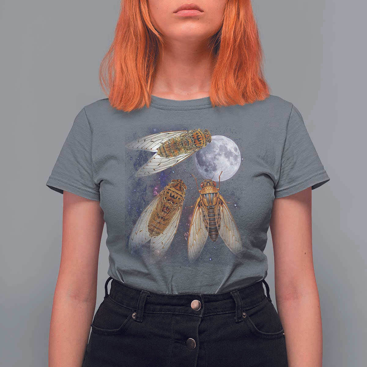 Funny 3 Cicadas Concert Fest Moon Cicada Reunion T Shirt For Women