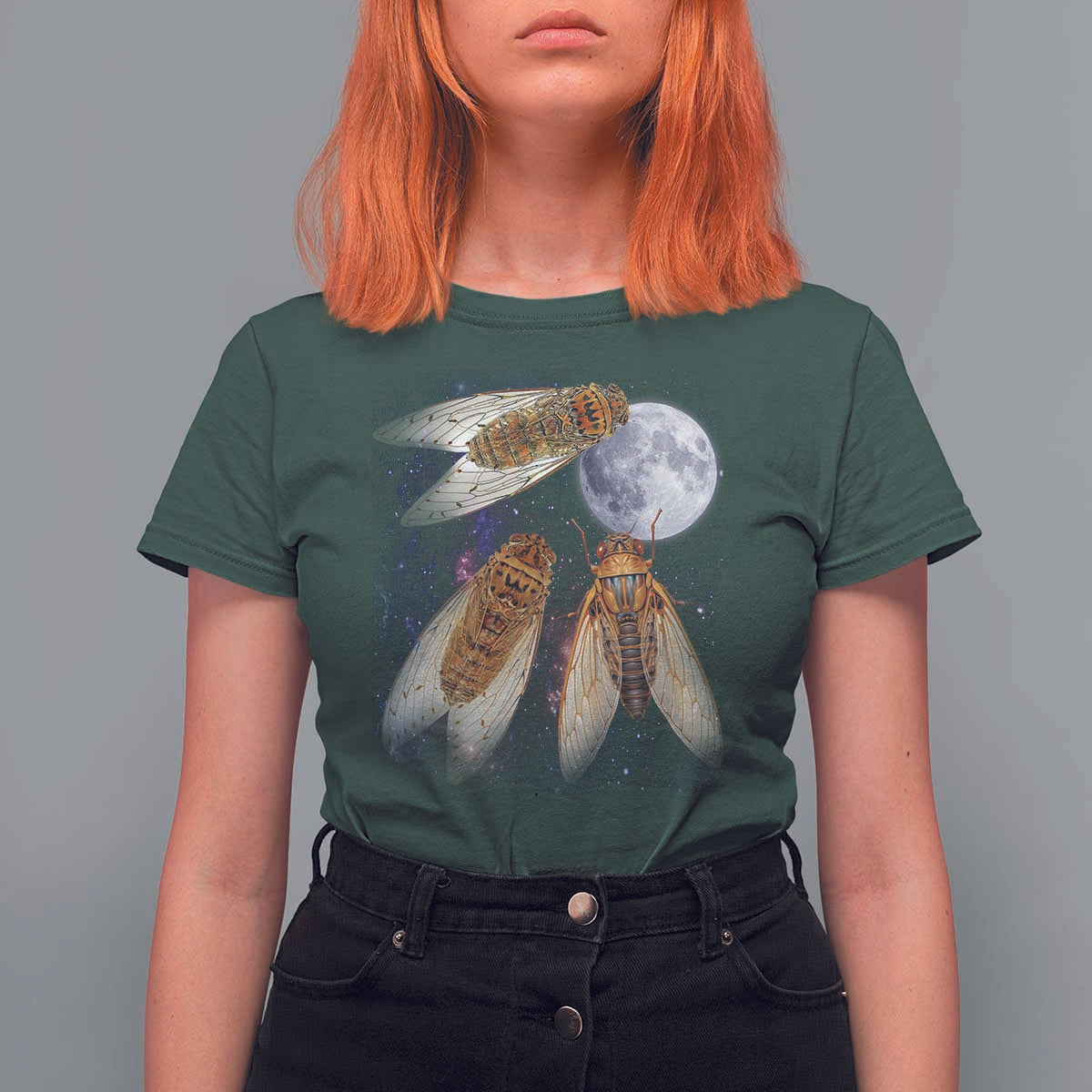 Funny 3 Cicadas Concert Fest Moon Cicada Reunion T Shirt For Women
