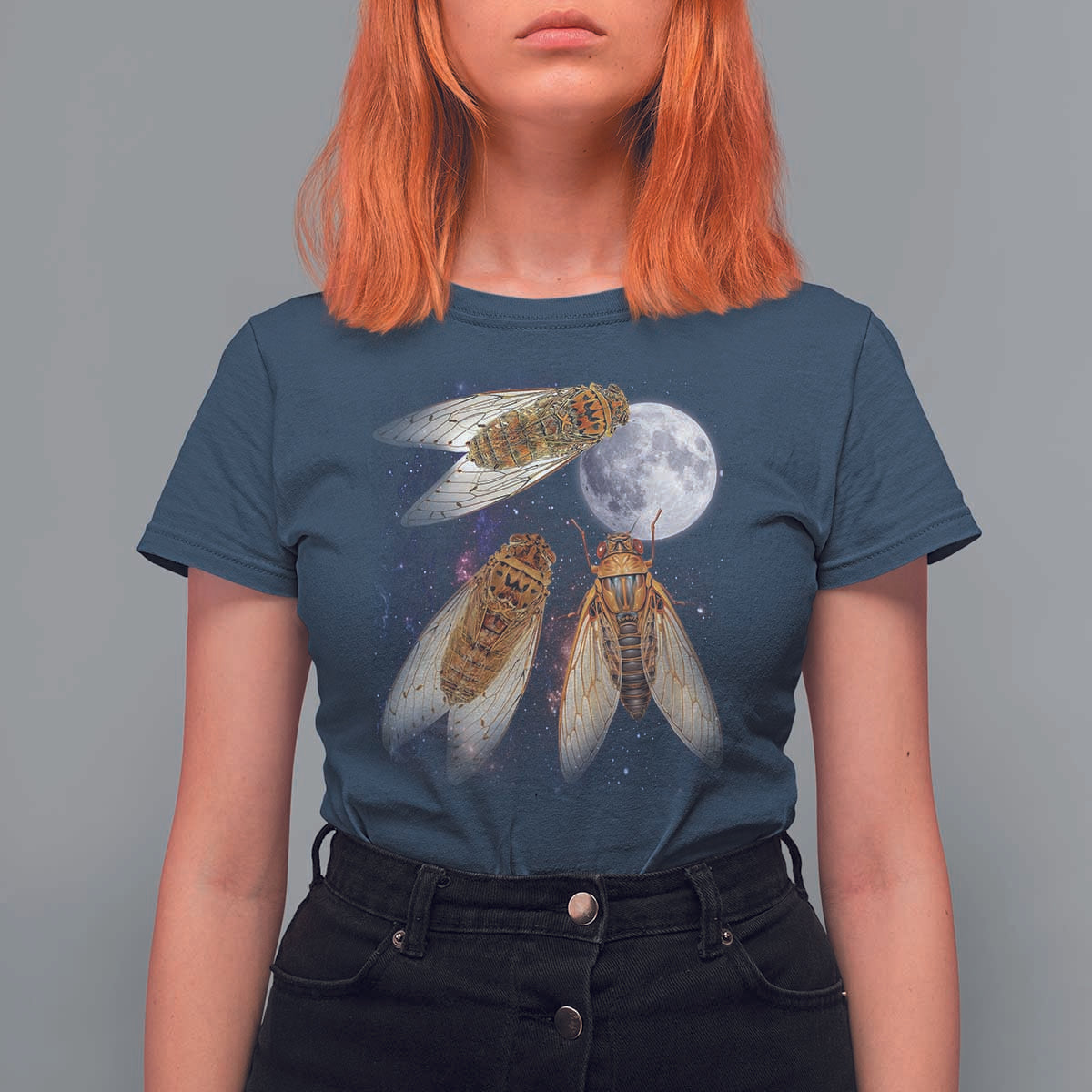 Funny 3 Cicadas Concert Fest Moon Cicada Reunion T Shirt For Women