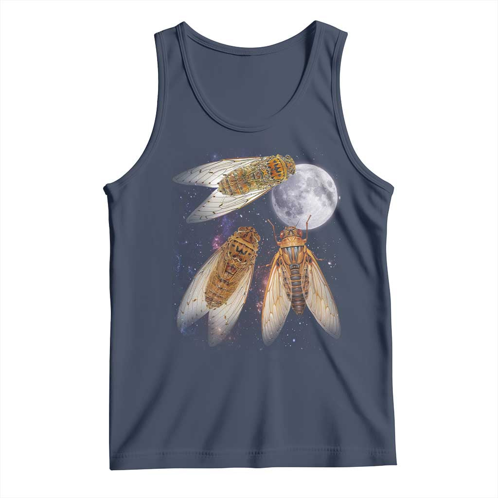 Funny 3 Cicadas Concert Fest Moon Cicada Reunion Tank Top