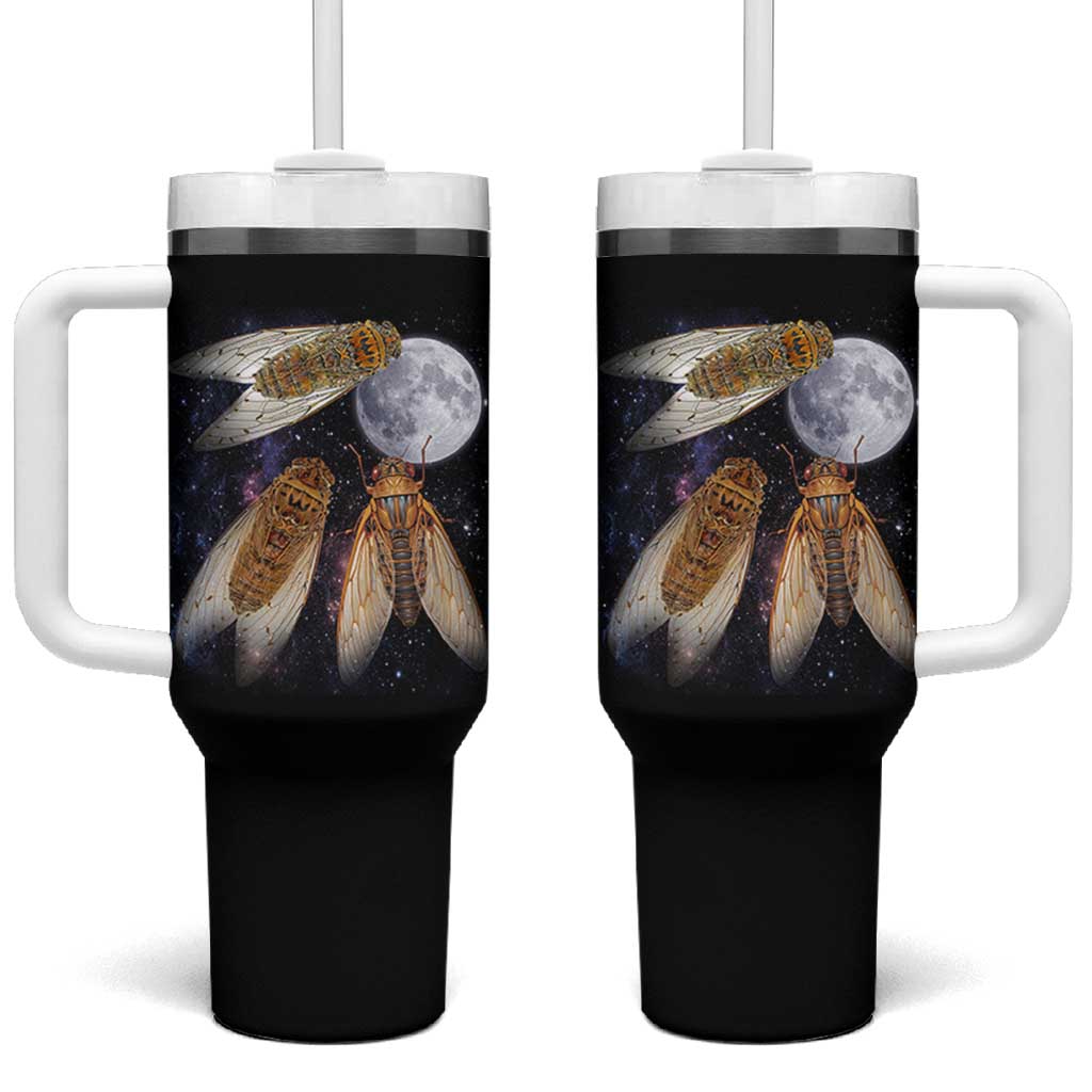 Funny 3 Cicadas Concert Fest Moon Cicada Reunion Tumbler With Handle