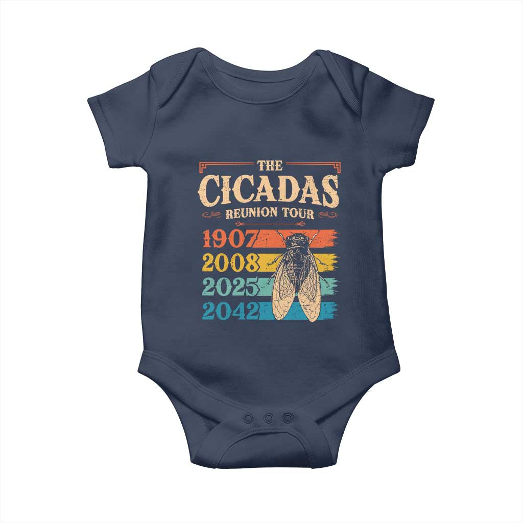 Funny Cicada Brood XIV 2025 Baby Onesie Periodical Cicada Tour 1907 2008 2042