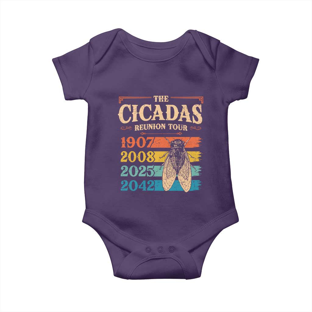 Funny Cicada Brood XIV 2025 Baby Onesie Periodical Cicada Tour 1907 2008 2042