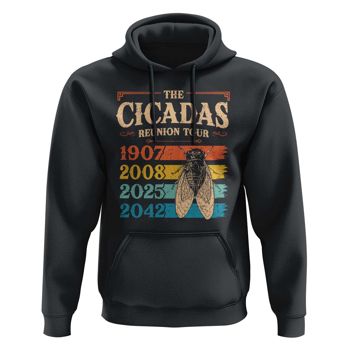Funny Cicada Brood XIV 2025 Hoodie Periodical Cicada Tour 1907 2008 2042