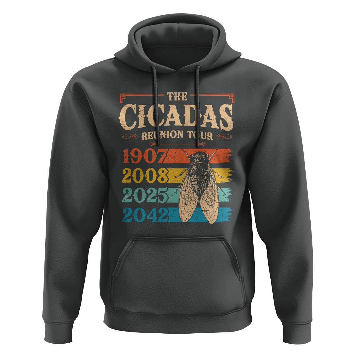 Funny Cicada Brood XIV 2025 Hoodie Periodical Cicada Tour 1907 2008 2042