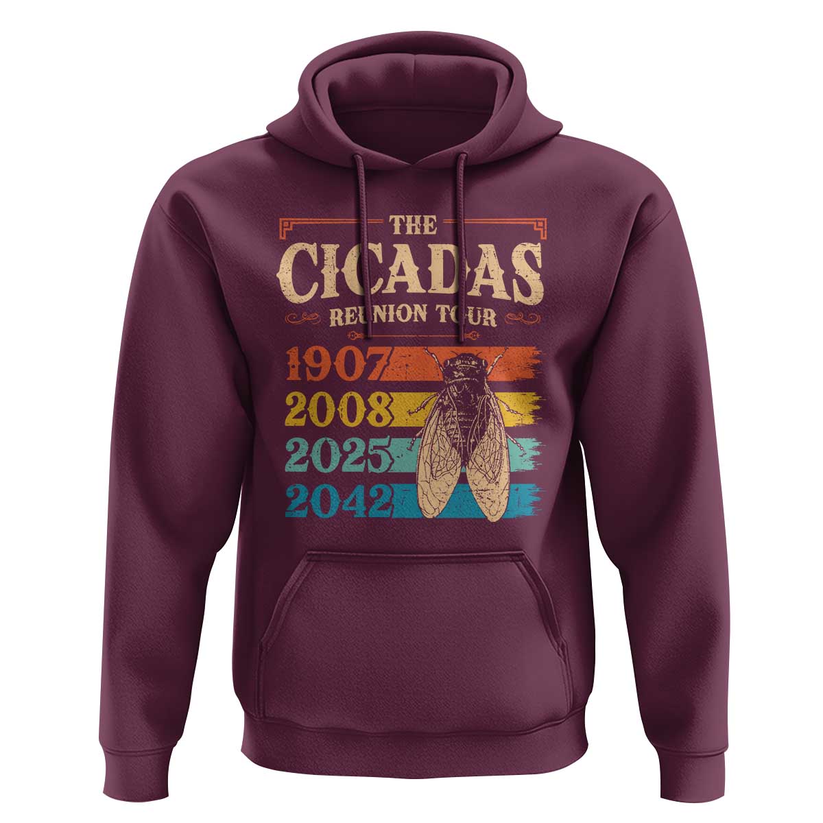 Funny Cicada Brood XIV 2025 Hoodie Periodical Cicada Tour 1907 2008 2042
