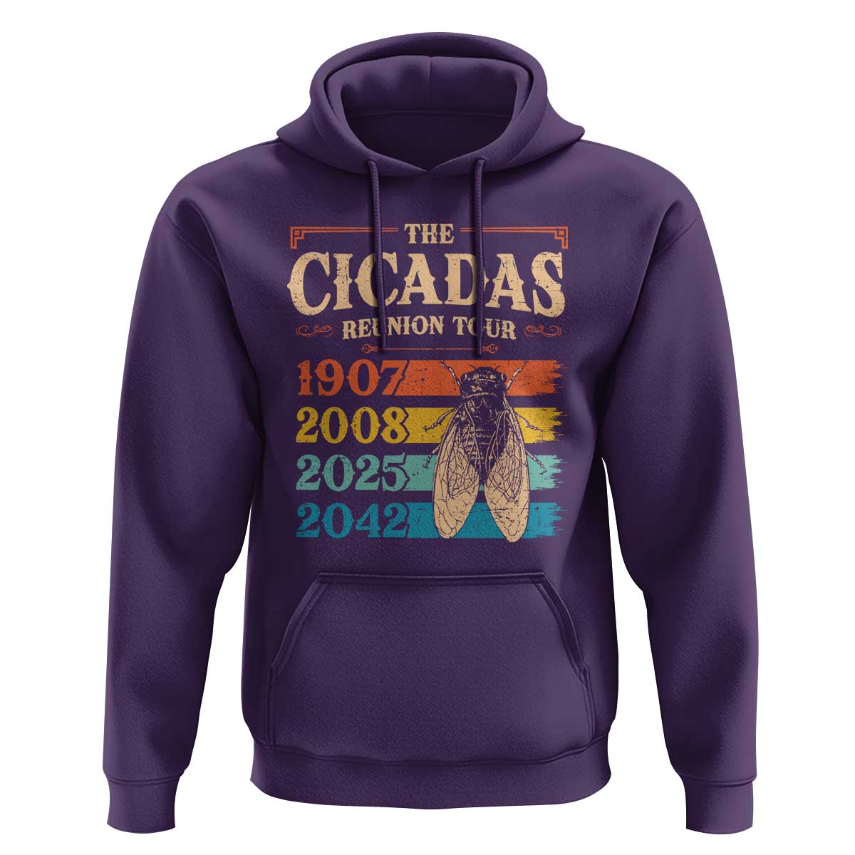 Funny Cicada Brood XIV 2025 Hoodie Periodical Cicada Tour 1907 2008 2042