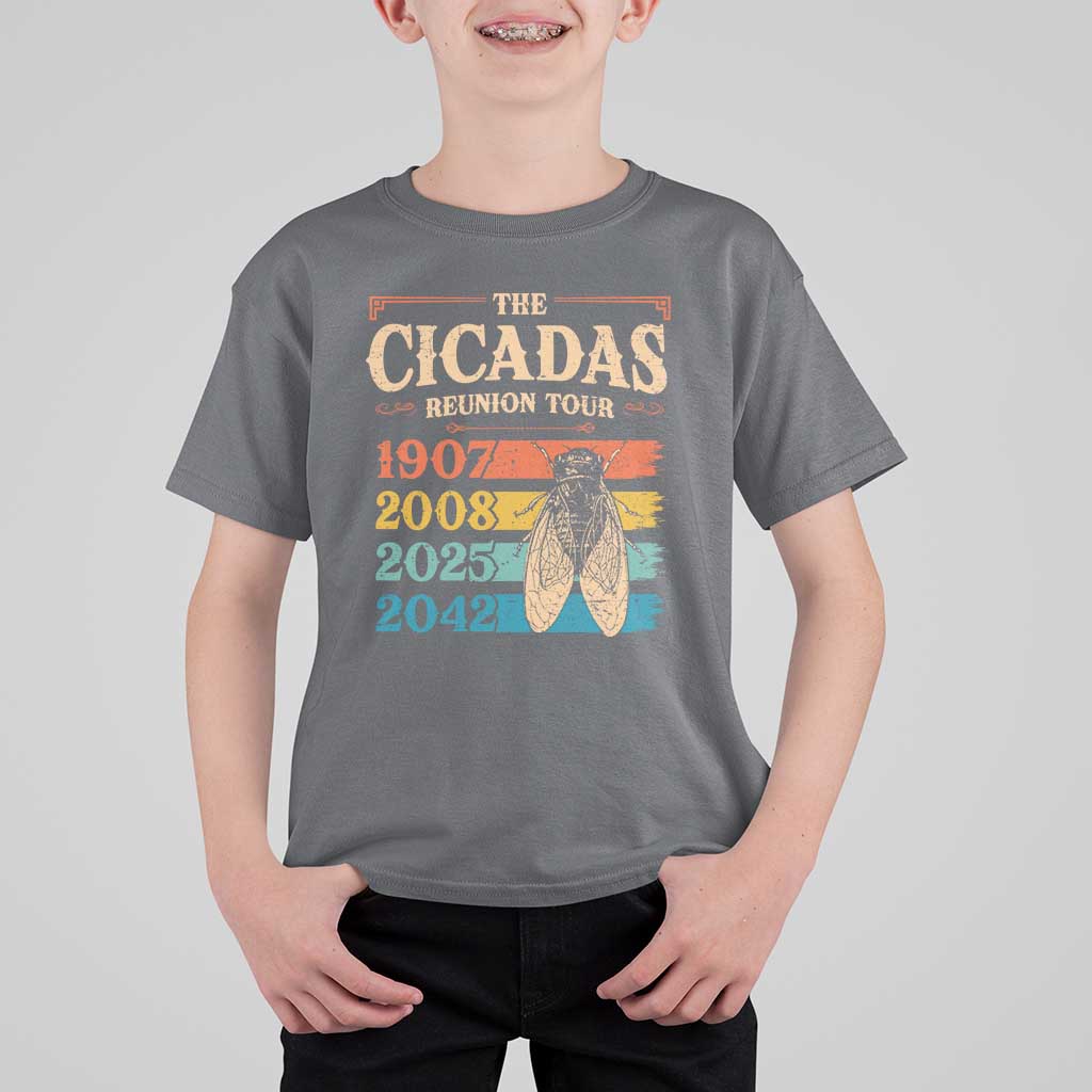 Funny Cicada Brood XIV 2025 T Shirt For Kid Periodical Cicada Tour 1907 2008 2042