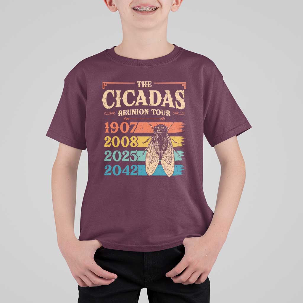 Funny Cicada Brood XIV 2025 T Shirt For Kid Periodical Cicada Tour 1907 2008 2042