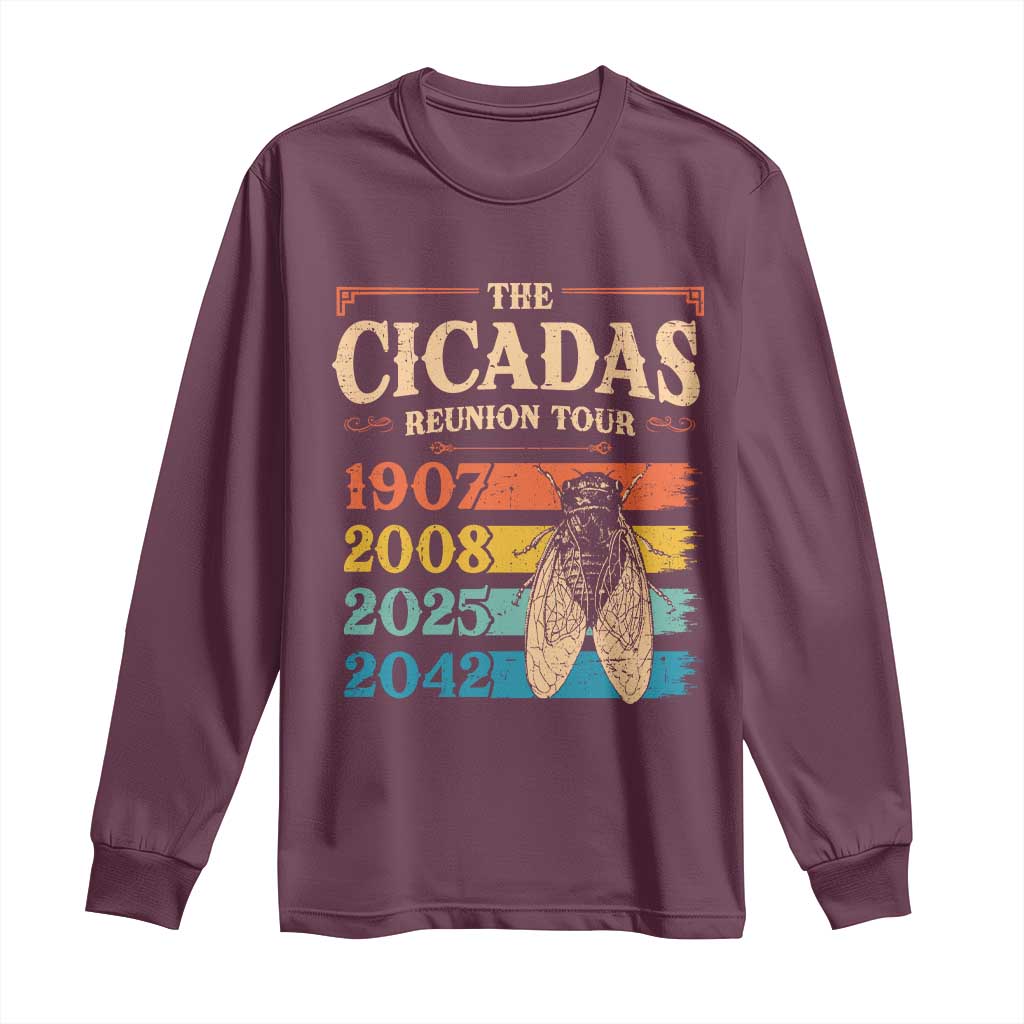 Funny Cicada Brood XIV 2025 Long Sleeve Shirt Periodical Cicada Tour 1907 2008 2042