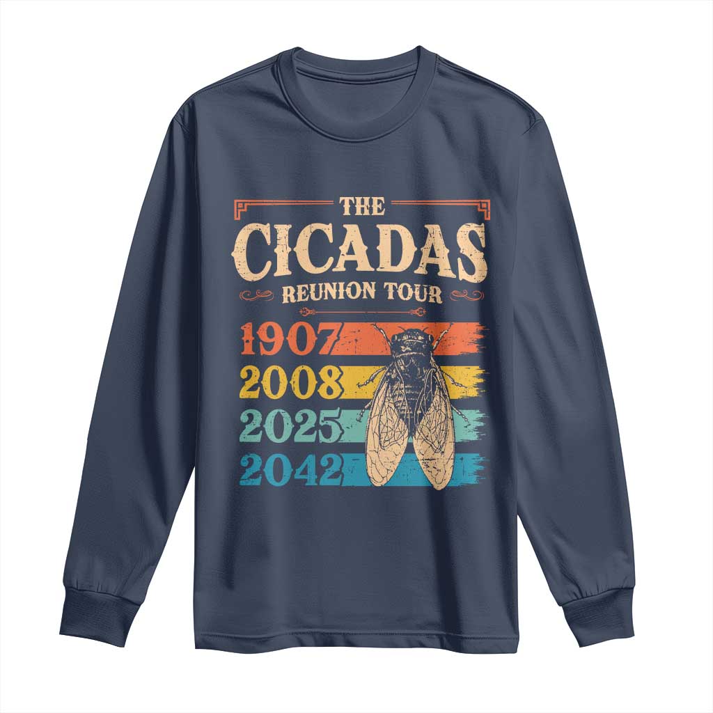 Funny Cicada Brood XIV 2025 Long Sleeve Shirt Periodical Cicada Tour 1907 2008 2042