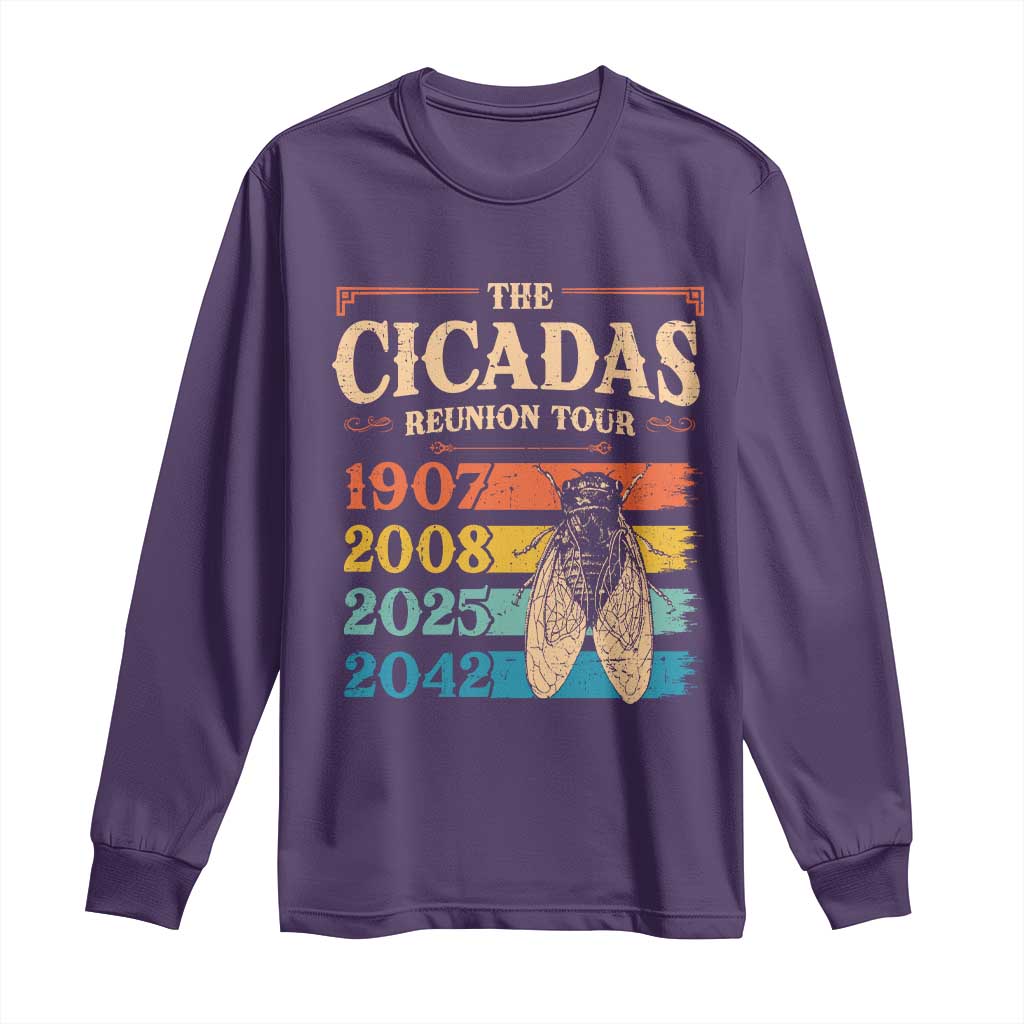 Funny Cicada Brood XIV 2025 Long Sleeve Shirt Periodical Cicada Tour 1907 2008 2042