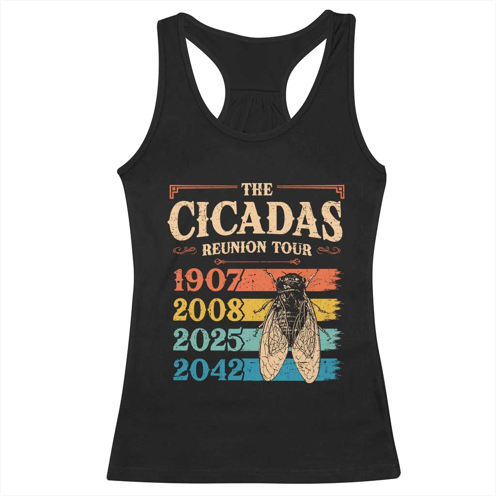 Funny Cicada Brood XIV 2025 Racerback Tank Top Periodical Cicada Tour 1907 2008 2042