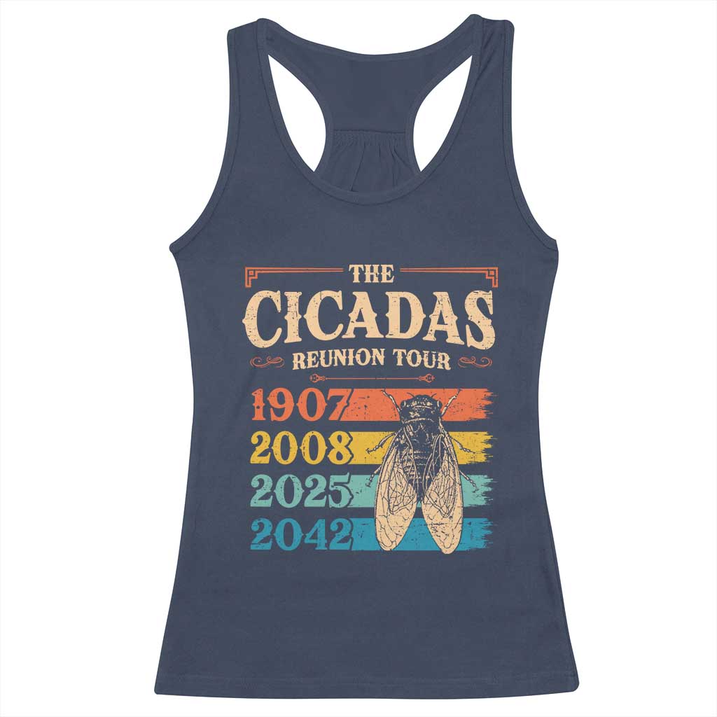 Funny Cicada Brood XIV 2025 Racerback Tank Top Periodical Cicada Tour 1907 2008 2042