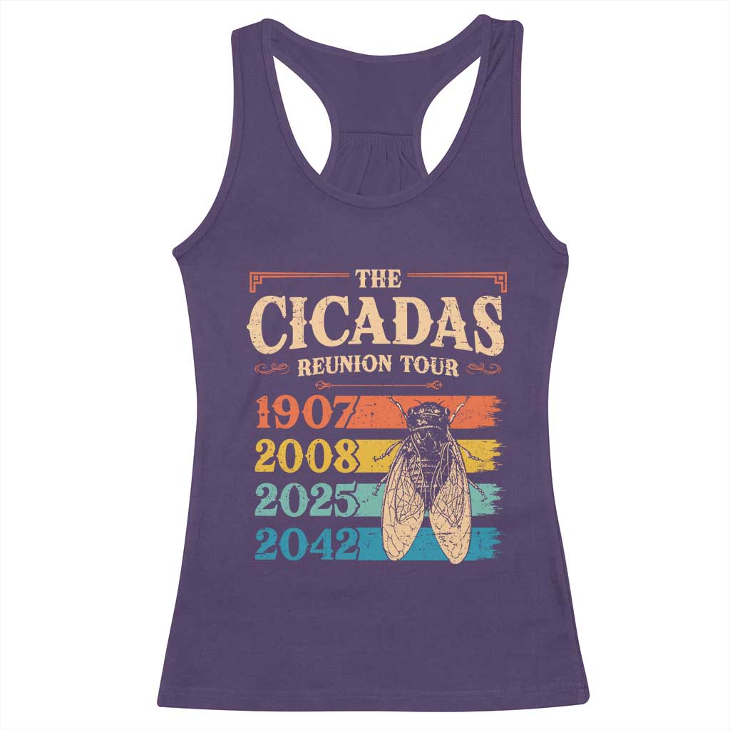 Funny Cicada Brood XIV 2025 Racerback Tank Top Periodical Cicada Tour 1907 2008 2042