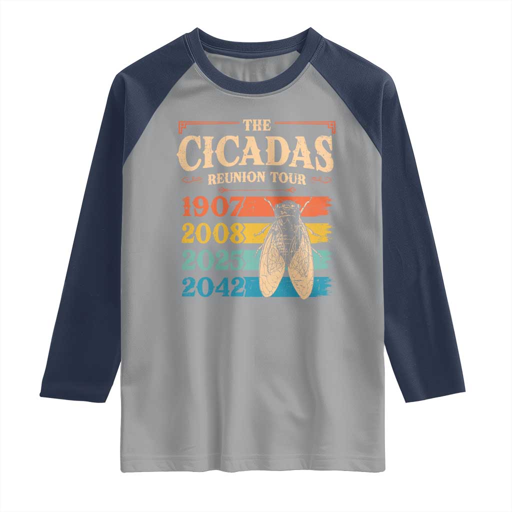 Funny Cicada Brood XIV 2025 Raglan Shirt Periodical Cicada Tour 1907 2008 2042