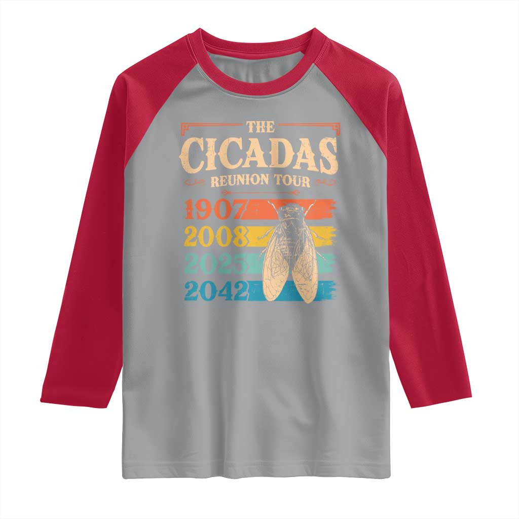 Funny Cicada Brood XIV 2025 Raglan Shirt Periodical Cicada Tour 1907 2008 2042