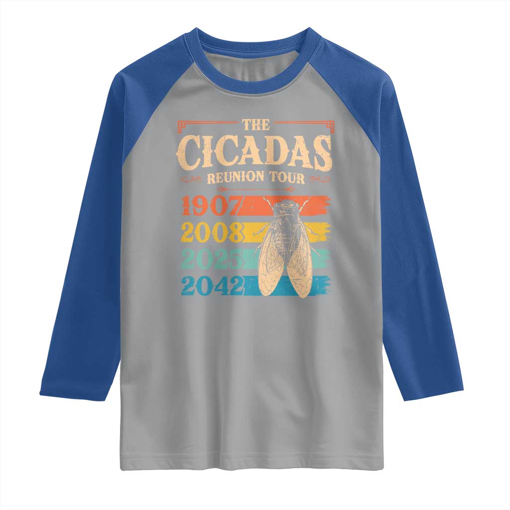 Funny Cicada Brood XIV 2025 Raglan Shirt Periodical Cicada Tour 1907 2008 2042