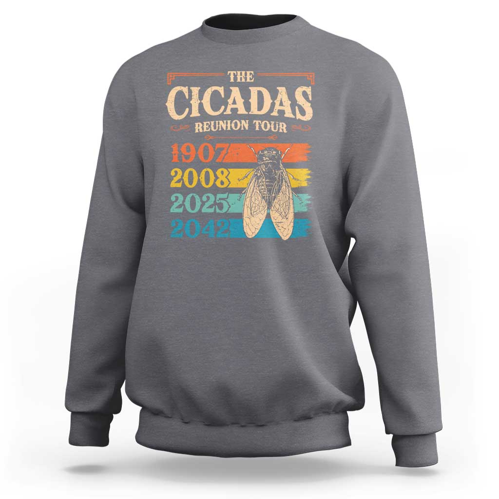 Funny Cicada Brood XIV 2025 Sweatshirt Periodical Cicada Tour 1907 2008 2042