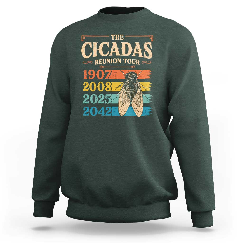 Funny Cicada Brood XIV 2025 Sweatshirt Periodical Cicada Tour 1907 2008 2042