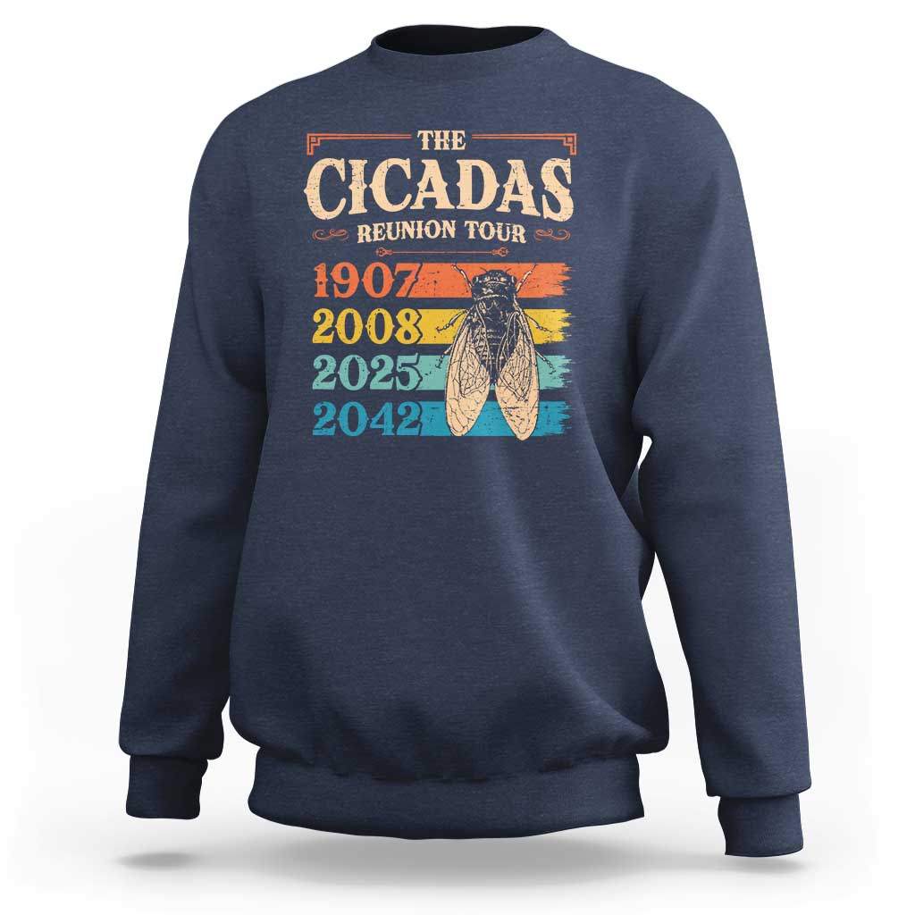 Funny Cicada Brood XIV 2025 Sweatshirt Periodical Cicada Tour 1907 2008 2042