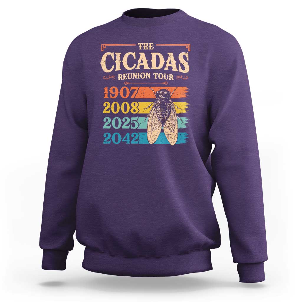Funny Cicada Brood XIV 2025 Sweatshirt Periodical Cicada Tour 1907 2008 2042