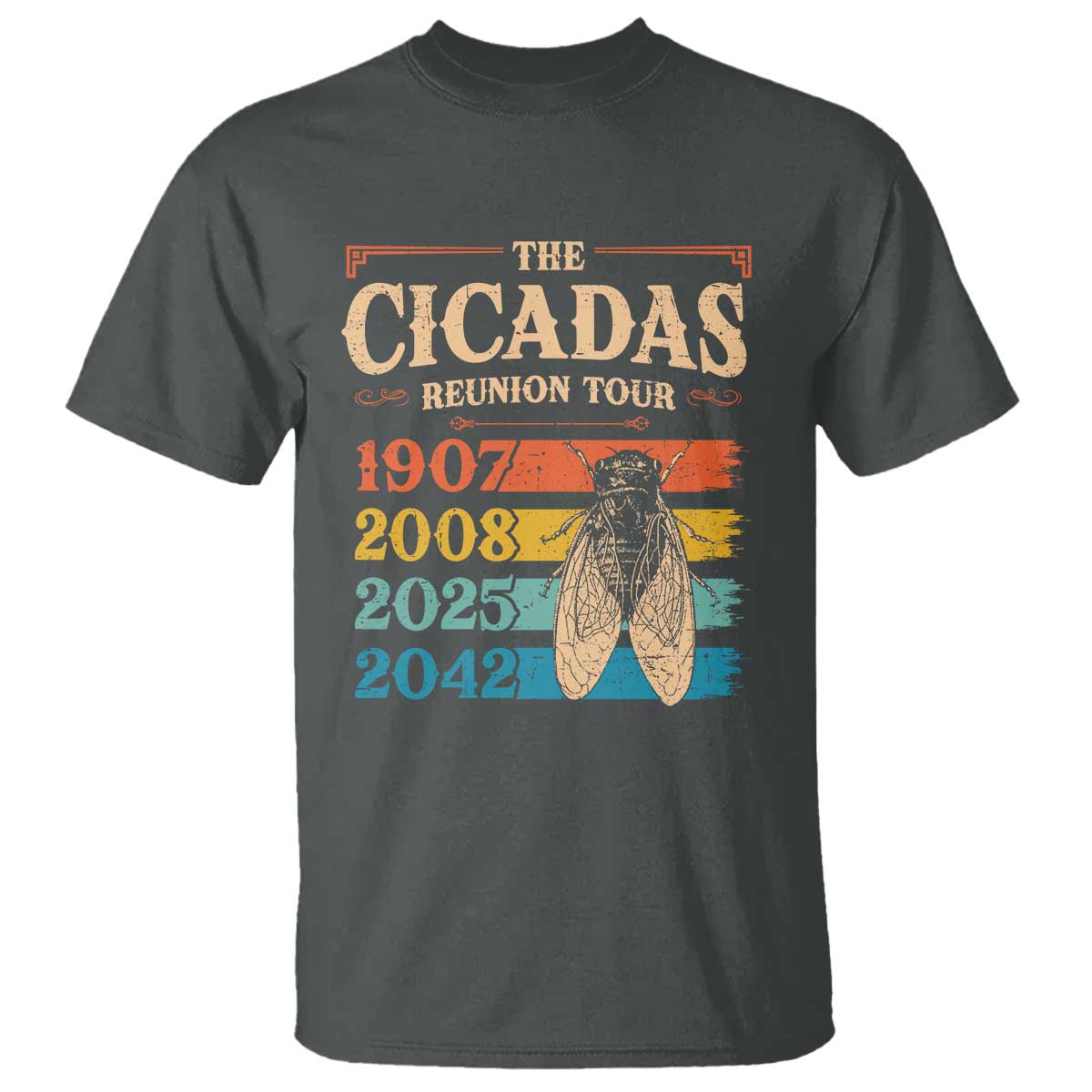 Funny Cicada Brood XIV 2025 T Shirt Periodical Cicada Tour 1907 2008 2042