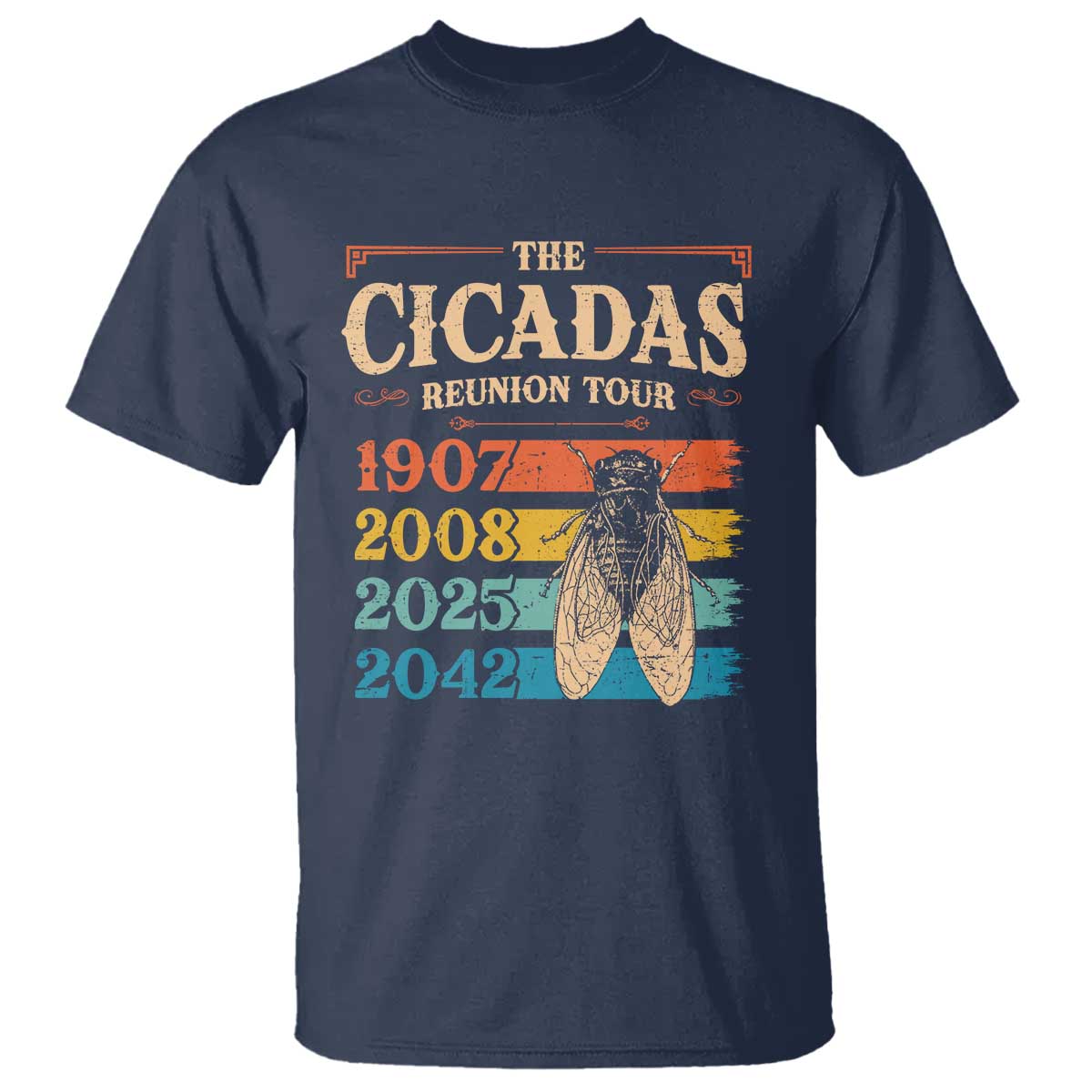 Funny Cicada Brood XIV 2025 T Shirt Periodical Cicada Tour 1907 2008 2042