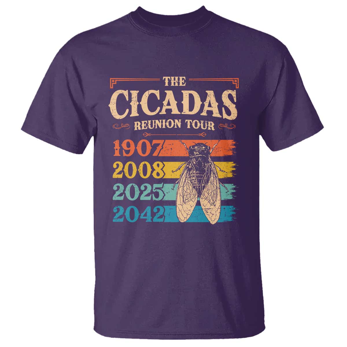 Funny Cicada Brood XIV 2025 T Shirt Periodical Cicada Tour 1907 2008 2042