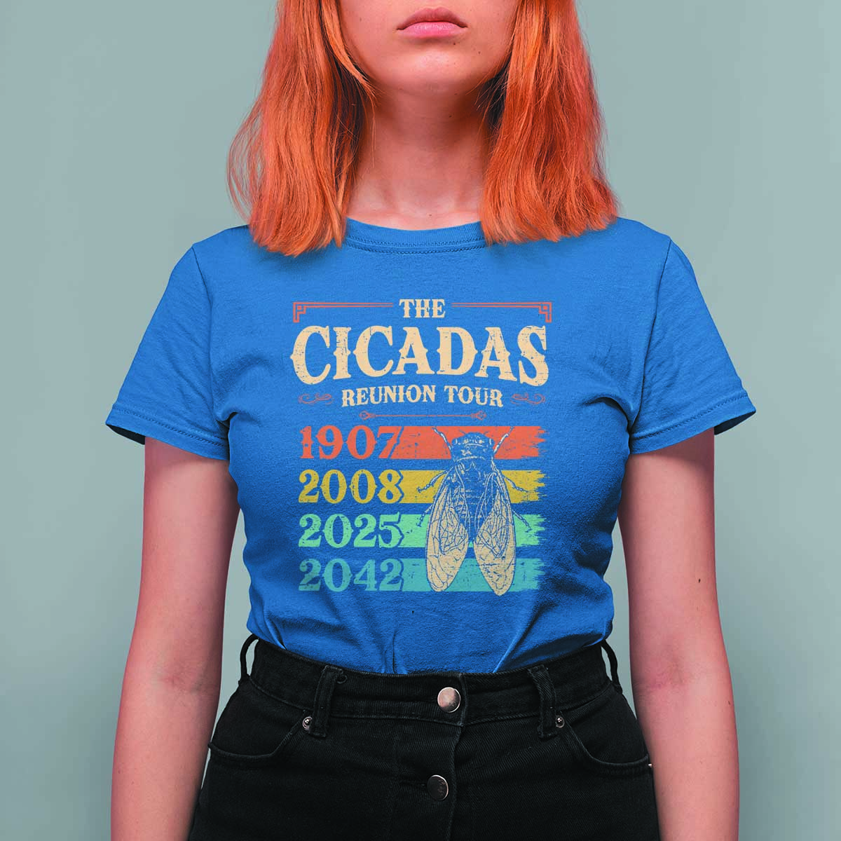 Funny Cicada Brood XIV 2025 T Shirt For Women Periodical Cicada Tour 1907 2008 2042