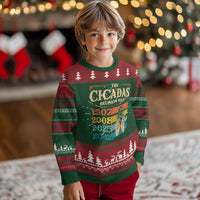 Funny Cicada Brood XIV 2025 Knitted Sweatshirt Periodical Cicada Tour 1907 2008 2042 - Wonder Print Shop