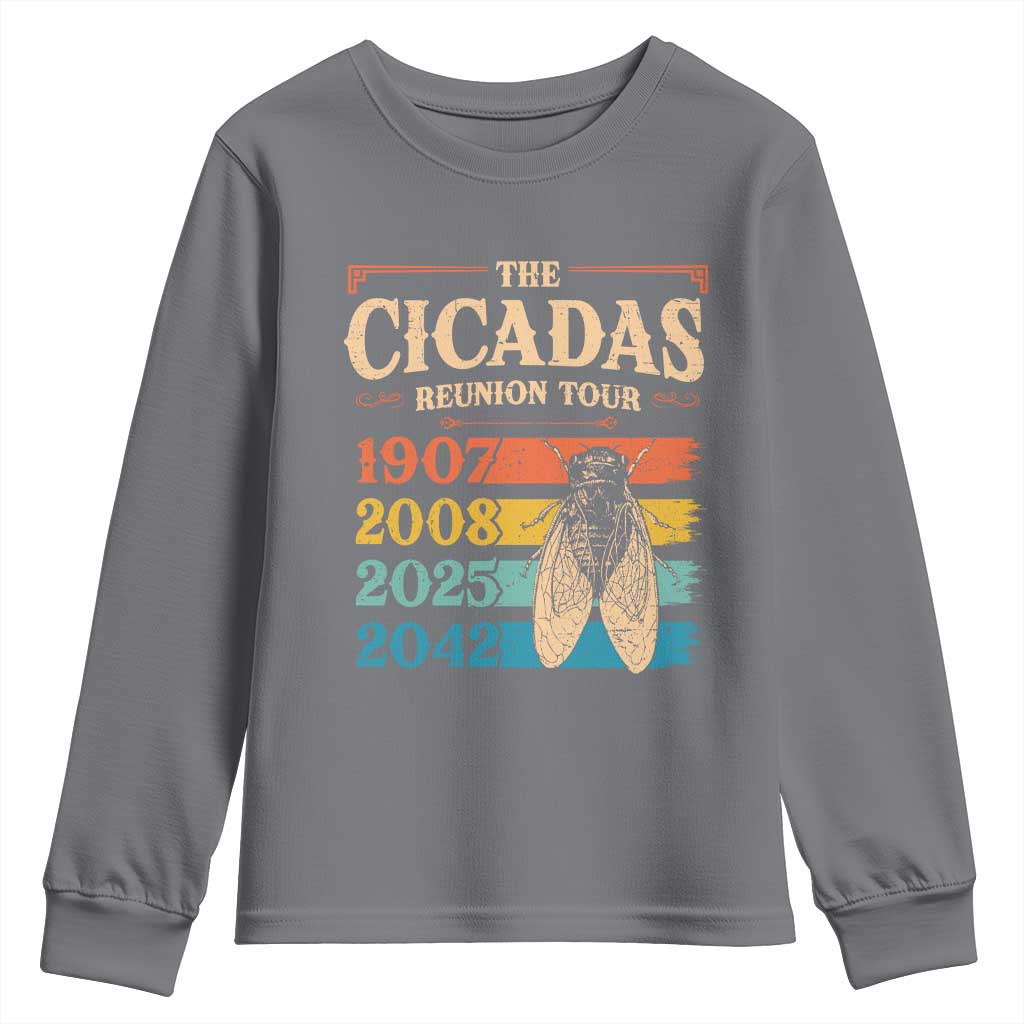 Funny Cicada Brood XIV 2025 Youth Sweatshirt Periodical Cicada Tour 1907 2008 2042