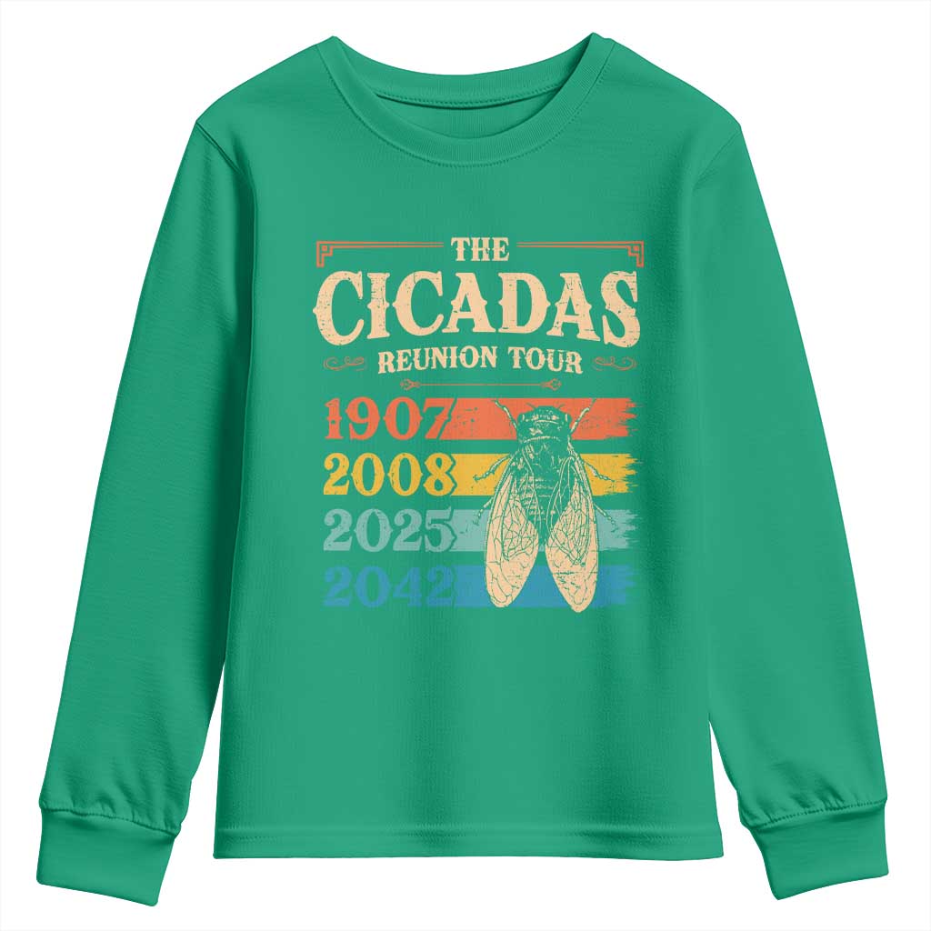 Funny Cicada Brood XIV 2025 Youth Sweatshirt Periodical Cicada Tour 1907 2008 2042
