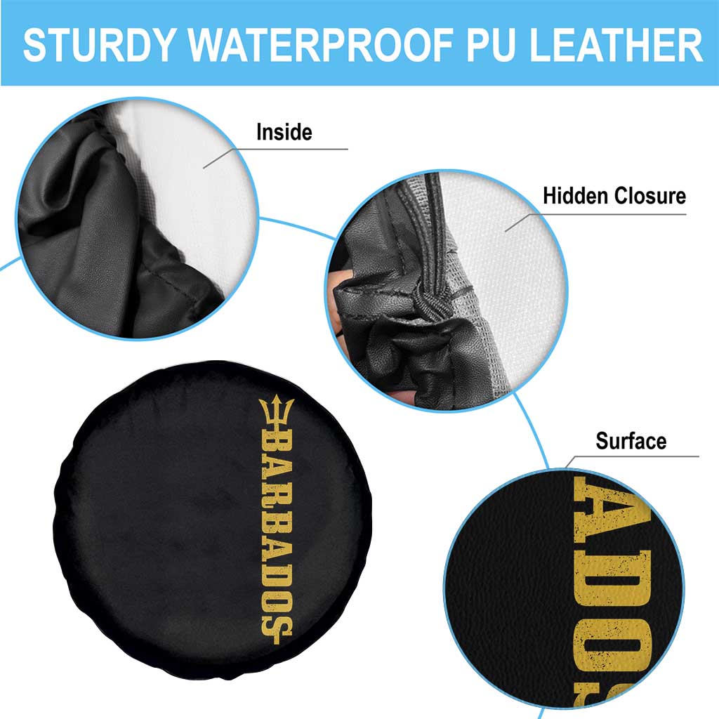 Funny Bajan Pride Barbados Trident Spare Tire Cover