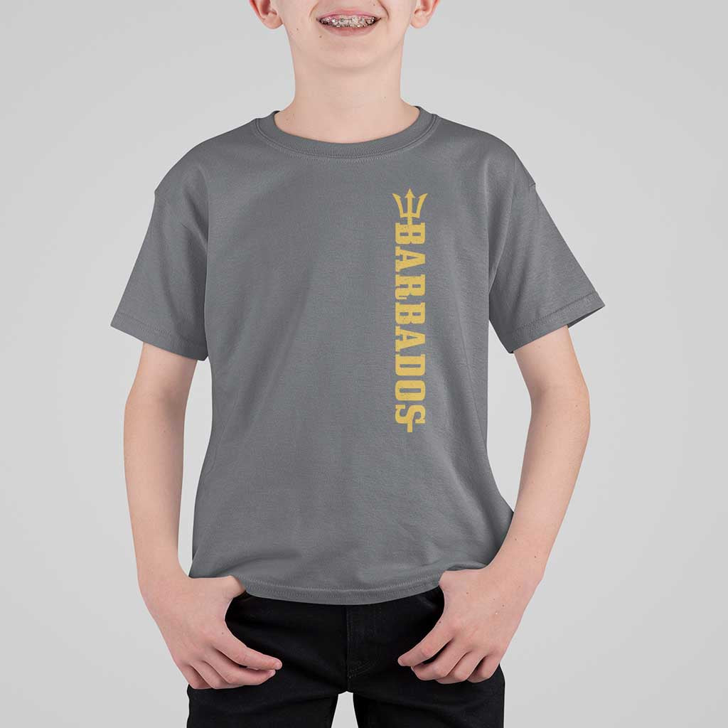 Funny Bajan Pride Barbados Trident T Shirt For Kid