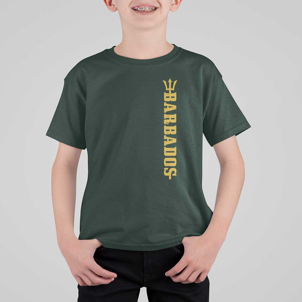 Funny Bajan Pride Barbados Trident T Shirt For Kid
