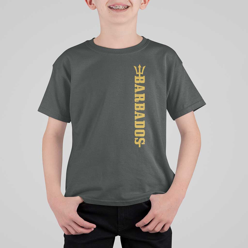 Funny Bajan Pride Barbados Trident T Shirt For Kid