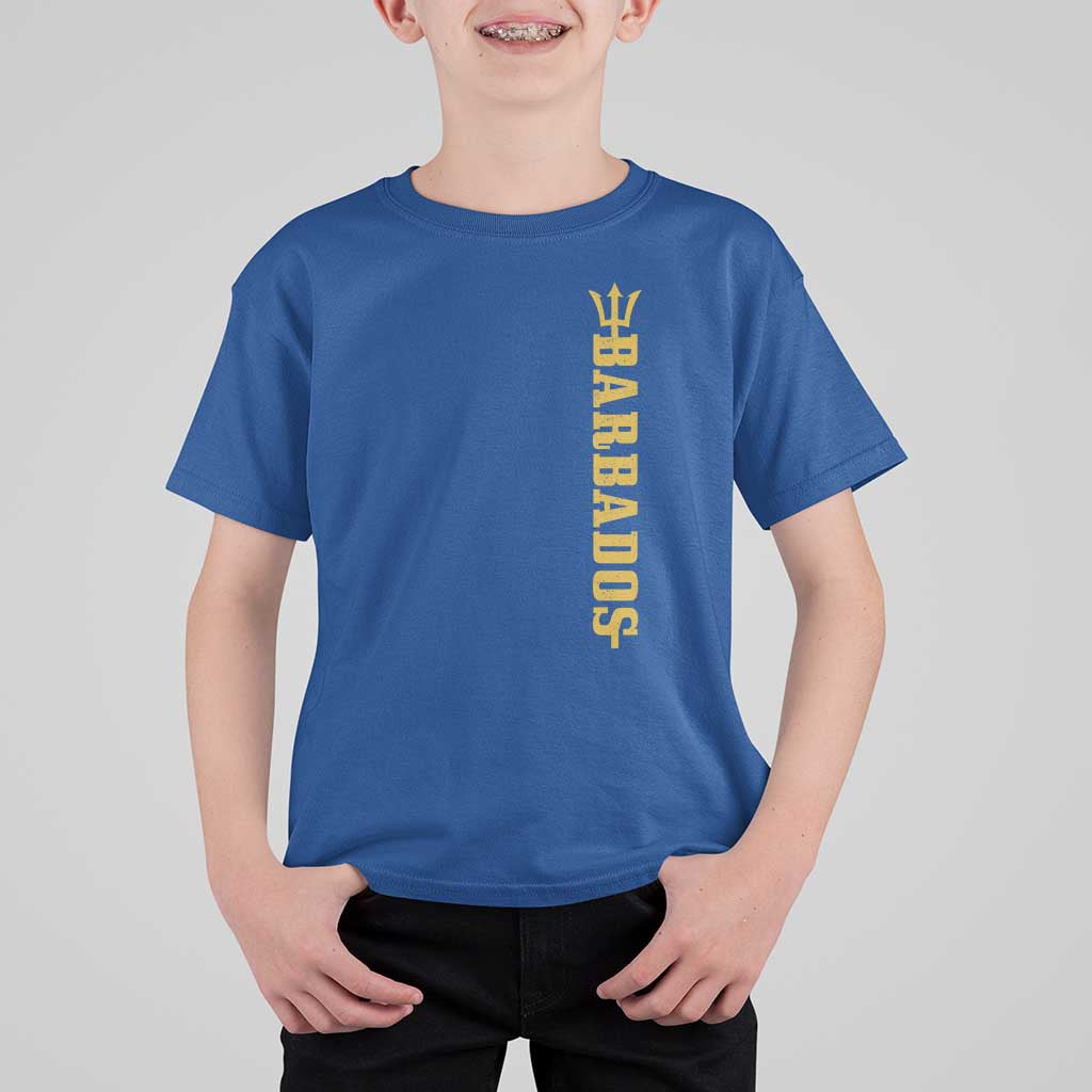Funny Bajan Pride Barbados Trident T Shirt For Kid