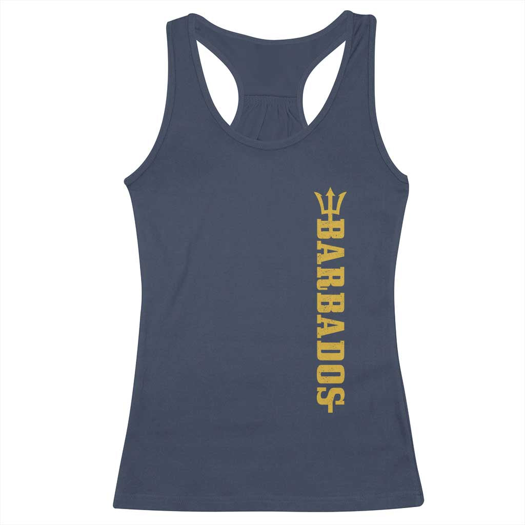 Funny Bajan Pride Barbados Trident Racerback Tank Top