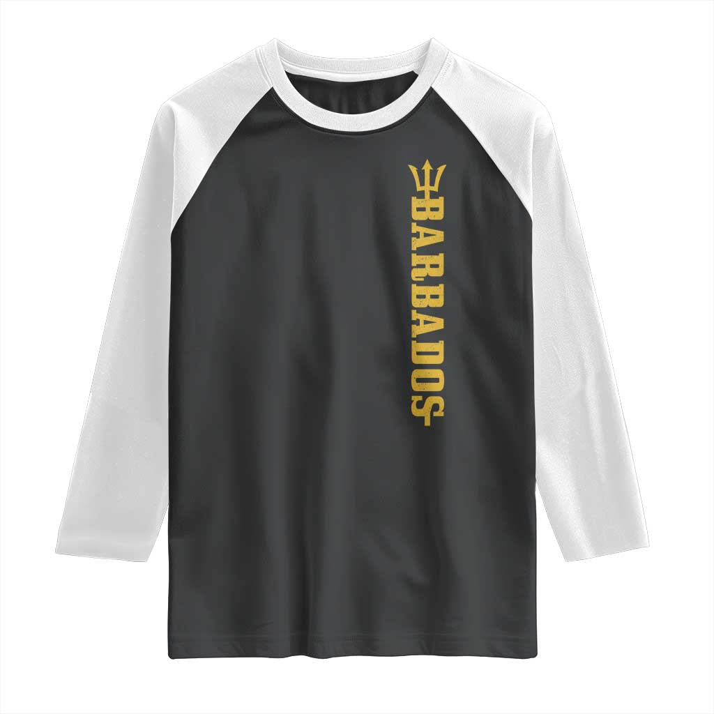 Funny Bajan Pride Barbados Trident Raglan Shirt