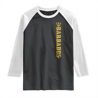 Funny Bajan Pride Barbados Trident Raglan Shirt